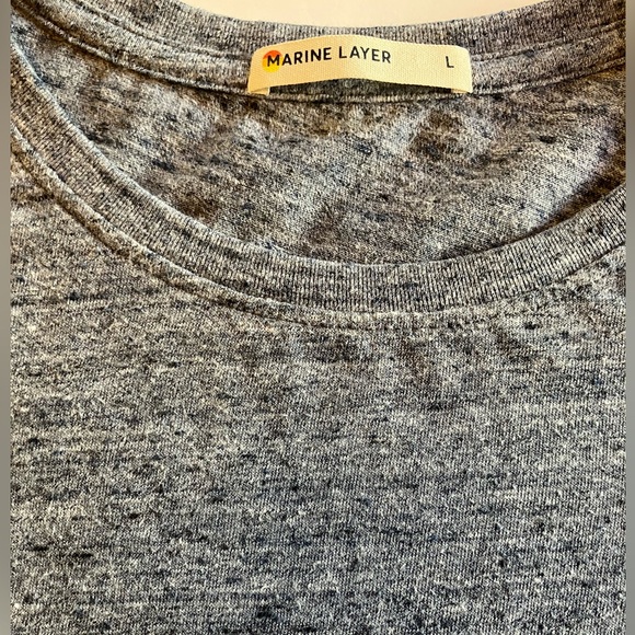 Marine Layer Signature Crew T-Shirt Grey L - Picture 4 of 7